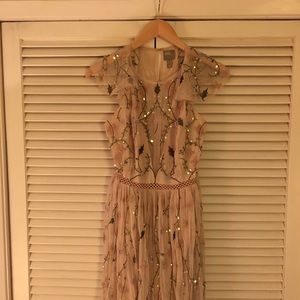 ASOS embroidered floral and sequin mesh maxi dress